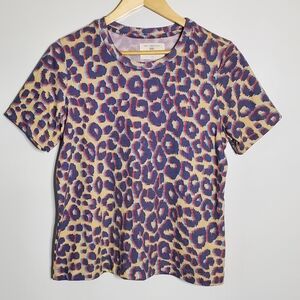 Anthropologie Sol Angeles purple leopard stretchy fitted Tee In great condition